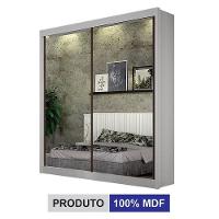 Guarda Roupa 2 Portas 2 Espelhos São Paulo Gold Branco – Leifer Móveis - 3