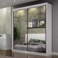 Guarda Roupa 2 Portas 2 Espelhos São Paulo Gold Branco – Leifer Móveis - 6