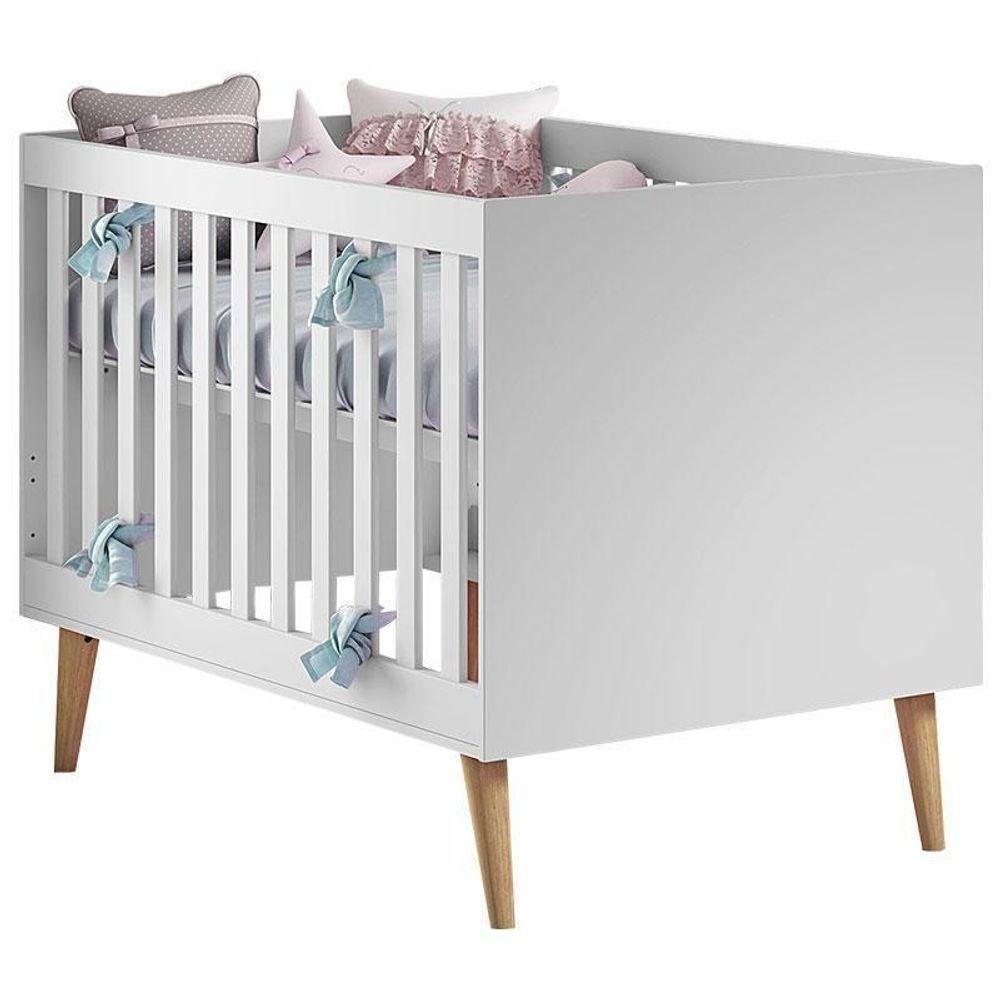 Berço Americano Ludmila E Cômoda Gran Lorena Branco Acetinado Bétula Com Colchão Gazin – Carolina Baby - 2