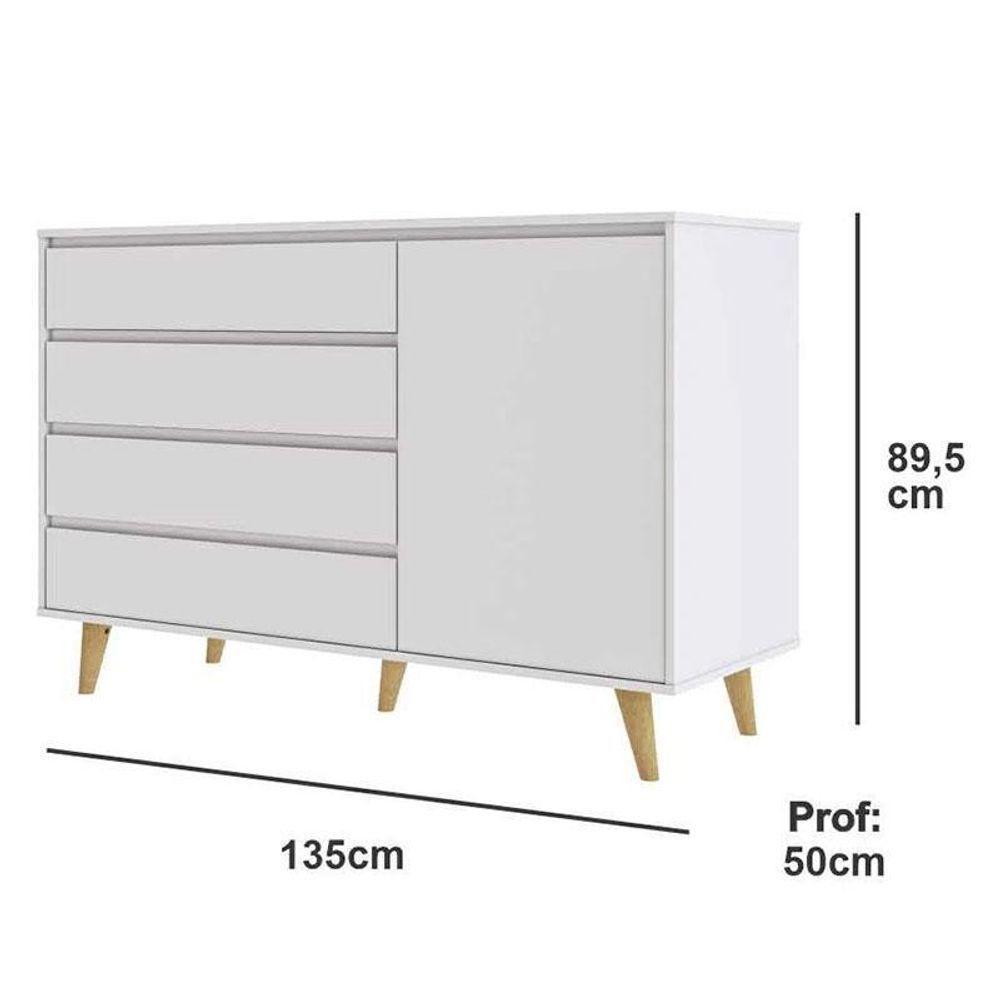 Berço Americano Ludmila E Cômoda Gran Lorena Branco Acetinado Bétula Com Colchão Gazin – Carolina Baby - 3