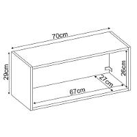 Armário Aéreo Para Cozinha Firenze 1 Porta Avena Grafito - Demóbile - 4