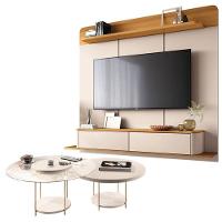 Home Suspenso Galax Cinamomo Off White E Kit Mesa De Centro Sky Off White- Hb Móveis - 1