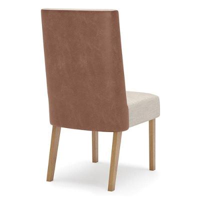 Cadeira Para Mesa De Jantar Ambiente Anne Kit 2 Peças Nature Courano Linho - Henn