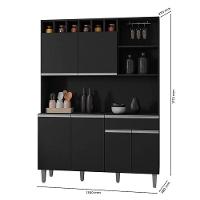Armário Para Cozinha Ambiente Kit Alice Preto Fosco - Ajl - 3