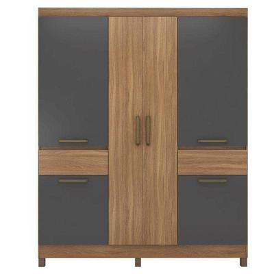 Guarda Roupa Casal Máua Amêndola Grafito Prime - Demóbile