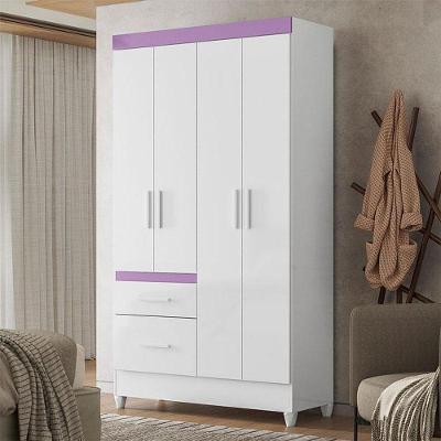 Guarda Roupa Infantil Ambiente Madri 4 Portas 2 Gavetas Branco Flex
