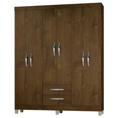 Guarda Roupa Casal Módena 6 Portas Bater 2 Gavetas Malbec MDP Incorplac Móveis