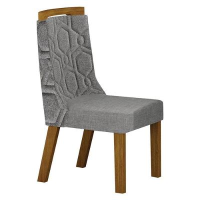 Cadeira Para Mesa De Jantar ágata Mdf Freijó Linho Cinza – Leifer Móveis