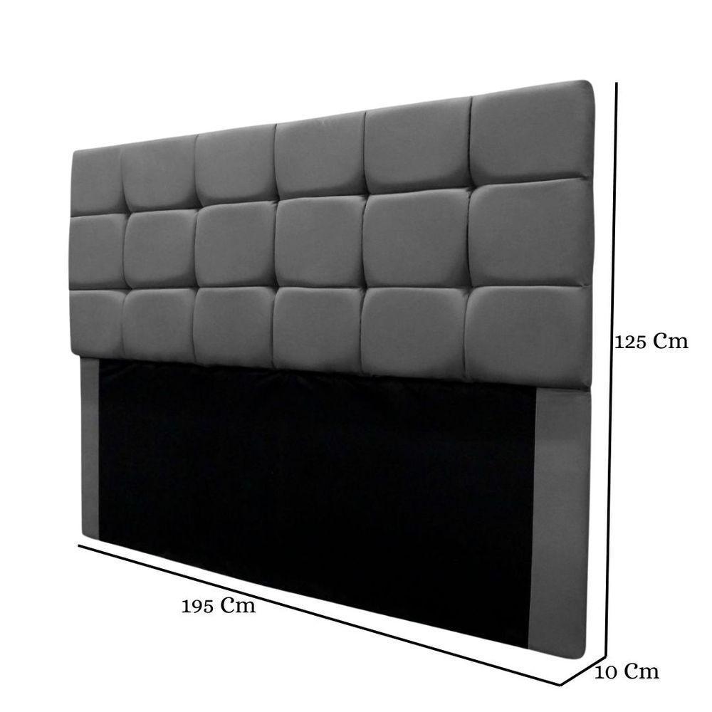 Cabeceira Cama Box Estofada King 195 Cm Costa Rica Suede Cinza - 3