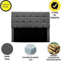 Cabeceira Cama Box Estofada King 195 Cm Costa Rica Suede Cinza