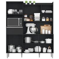Armário Para Cozinha Kit Ambiente Isabel Preto Fosco - Ajl - 3