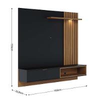 Painel Para Tv Suspenso Tocantins 1.6 Preto Acetinado Noce Milano Com Aparador Para Sala Riviera Noce Milano – Colibri - 3