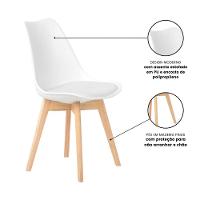 Kit Com 6 Cadeiras Leda Brancas Estofadas – Elegância E Conforto Para Cozinha E Sala De Jantar - 4