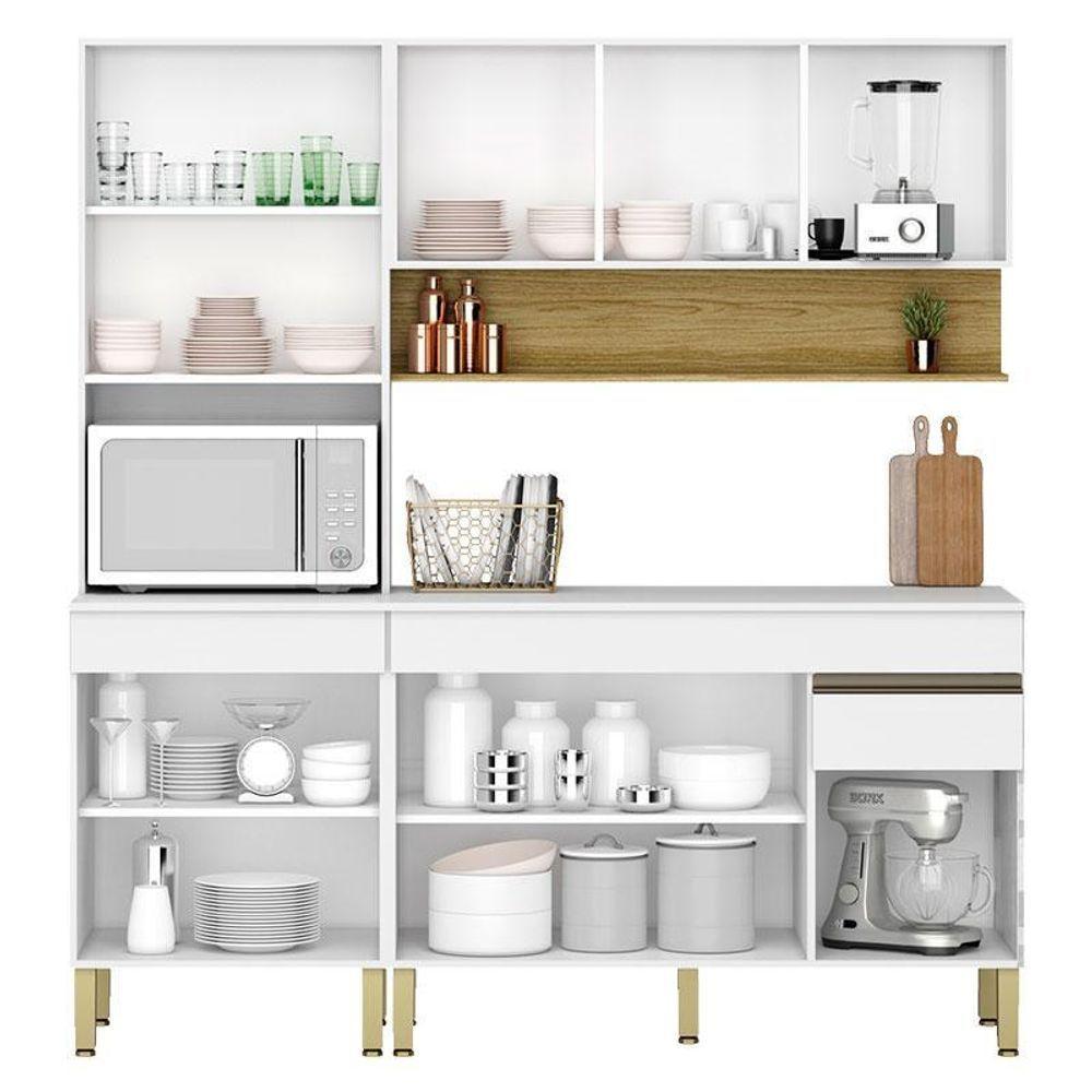 Cozinha Modulada Ambiente Line Composição 3 Supremo Freijó - Kits Paraná - 3
