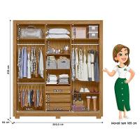 Guarda Roupa Casal Canadá E Cômoda Ms913 Freijó Off White – Moval