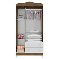 Quarto De Bebê Ariel 3 Portas Com Gaveteiro E Berço Lara Branco Acetinado Amadeirado – Carolina - 6