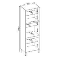 Armário Paneleiro Firenze Com Porta De Vidro Avena Grafito - Demóbile - 4