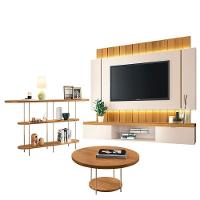 Home Suspenso Illusion 1.8 Cinamomo Off White E Aparador Infinity E Mesa De Centro Sky Cinamomo- Hb Móveis - 1