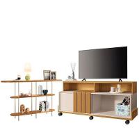 Rack Bancada Graci 1.3 Com Aparador Infinity Cinamomo Off White – Hb Móveis - 1