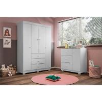 Quarto De Bebê Duda 4 Portas Com Berço Americano Lara Branco Brilho – Phoenix Baby - 9