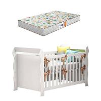 Berço Americano Lara Branco Brilho Com Colchão Gazin – Carolina - 1