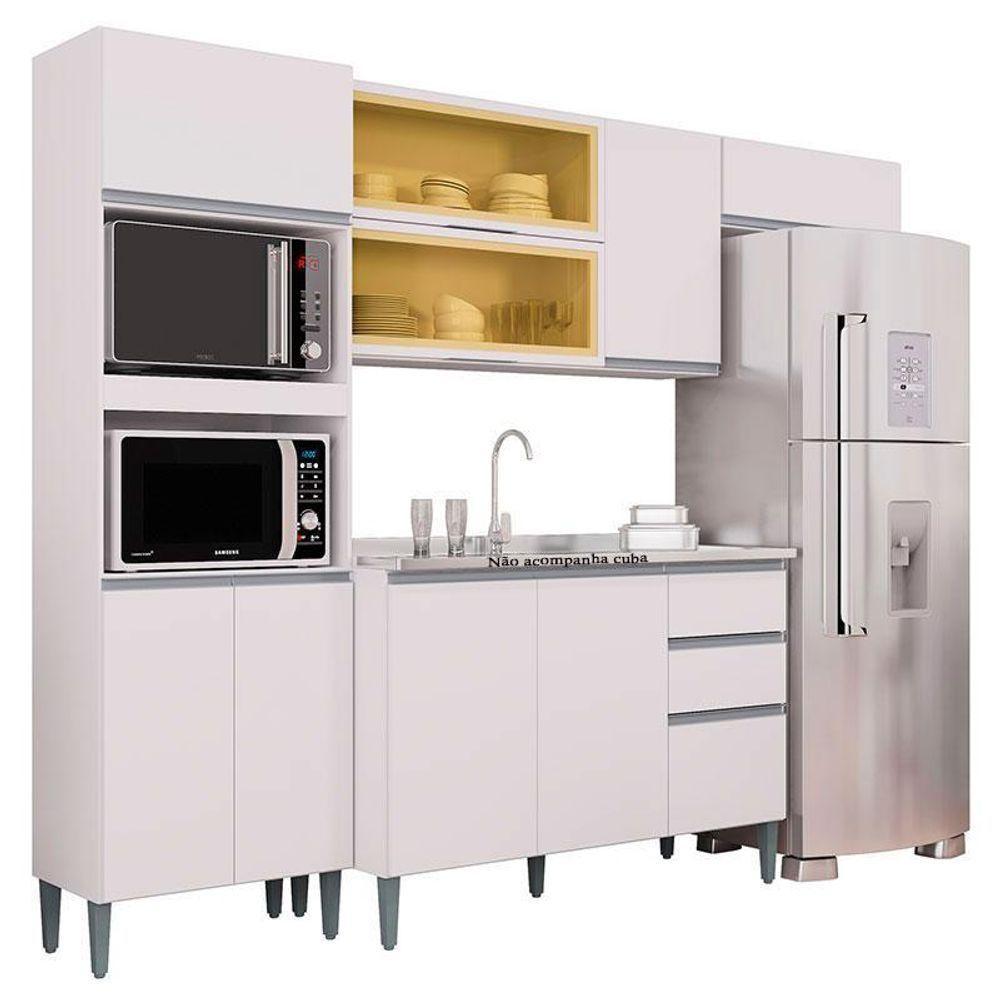 Cozinha Com Balcão De Pia Aline Branco - Poquema - 1