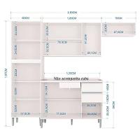 Cozinha Com Balcão De Pia Aline Branco - Poquema - 3