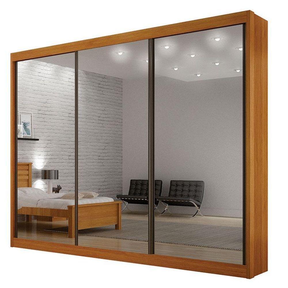 Guarda Roupa 6 Gavetas San Marino Premium Com 3 Espelhos Cinamomo – Leifer Móveis - 1