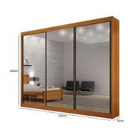 Guarda Roupa 6 Gavetas San Marino Premium Com 3 Espelhos Cinamomo – Leifer Móveis - 3