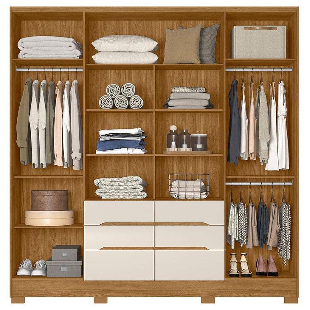 Guarda Roupa Casal San Francisco E Cômoda Vênus Freijó Off White Com Pés - Moval - 4