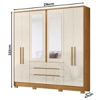 Guarda Roupa Casal San Francisco E Cômoda Vênus Freijó Off White Com Pés - Moval - 2