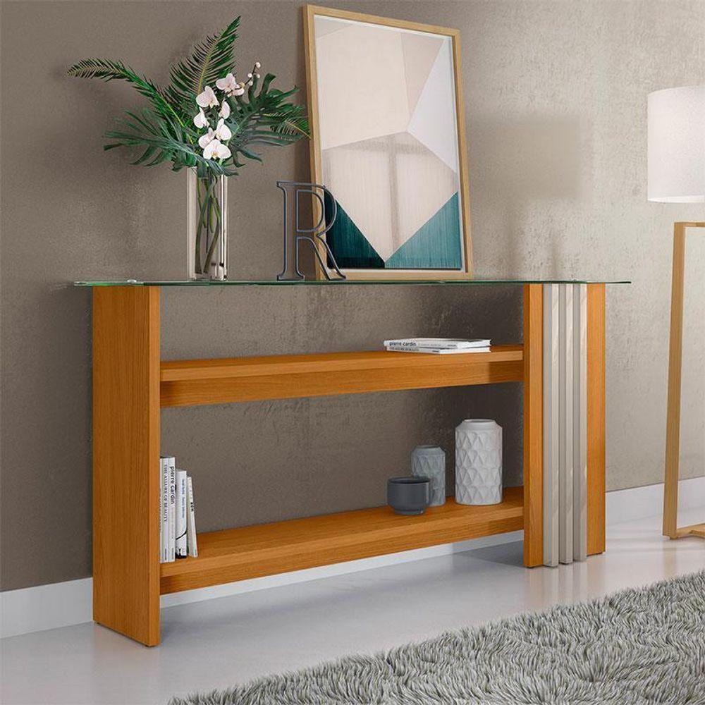 Rack Bancada Artur Com Aparador Frizz Cinamomo Off White - Madetec - 7