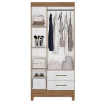 Guarda Roupa Solteiro Ambiente Lima 3 Portas Naturale Branco - Moval - 3
