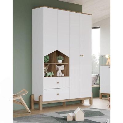 Guarda Roupa Infantil Solteiro Ambiente Ternura 4 Portas 2 Gavetas Branco Jequitibá HP