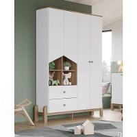 Guarda Roupa Infantil Ambiente Ternura 4 Portas Branco Jequitibá Hp - Henn - 1