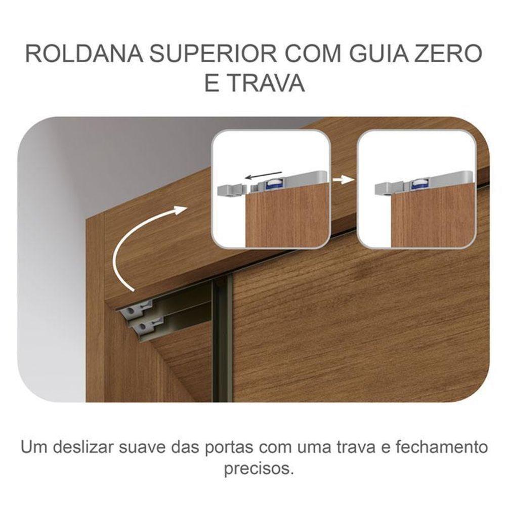 Guarda Roupa Casal Ambiente Palazzo 3 Portas 6 Gavetas Cumaru 25 Fendi Com Espelho – Novo Horizonte - 7