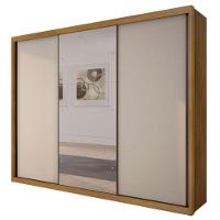 Guarda Roupa Casal Ambiente Palazzo 3 Portas 6 Gavetas Cumaru 25 Fendi Com Espelho – Novo Horizonte - 9