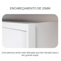 Guarda Roupa Solteiro Ambiente Dante 2 Portas Neve Com Espelho – Novo Horizonte - 7