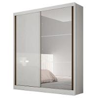 Guarda Roupa Solteiro Ambiente Dante 2 Portas Neve Com Espelho – Novo Horizonte - 8