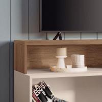 Rack Bancada Para Sala Graci 1.36 Castanho Off White – Hb Móveis - 2