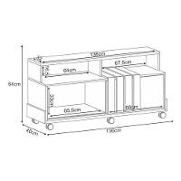 Rack Bancada Para Sala Graci 1.36 Castanho Off White – Hb Móveis - 5