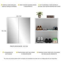 Sapateira 2 Portas Suspensa Com Espelho Nina Multimóveis V6011 Branca Branco - 5