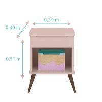 Cômoda Infantil Com Porta E Mesa De Apoio Alice Rosa Acetinado - Phoenix - 4