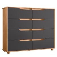 Cômoda Doble 8 Gavetas Freijó/titanium - Móveis Albatroz Freijó/titanium - 1