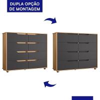 Cômoda Doble 8 Gavetas Freijó/titanium - Móveis Albatroz Freijó/titanium