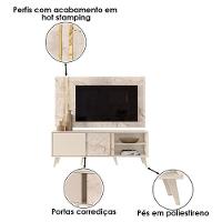 Rack Bancada E Painel Para Tv Cronos Calacata Off White – Madetec