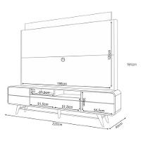 Estante Home Theater Artís Off White Castanho E Aparador Infinity E Kit Mesa De Centro Sky Off White – Hb Móveis - 3