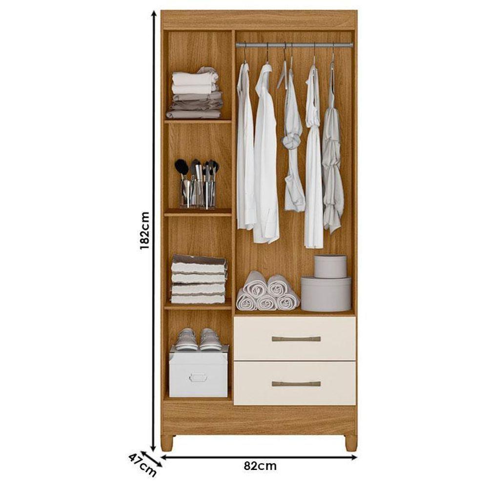 Guarda Roupa Solteiro Lima E Cômoda Ms913 Freijó Off White – Moval - 4