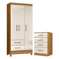 Guarda Roupa Solteiro Lima E Cômoda Ms913 Freijó Off White – Moval - 1