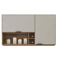 Armário Aéreo Para Cozinha Firenze Nicho 2 Portas Amêndola Touch Nude Prime Tx - Demóbile - 1